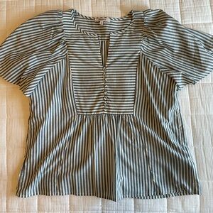 Madewell top, faded blue/white stripes, size S